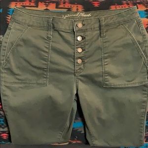 Olive green skinny pants